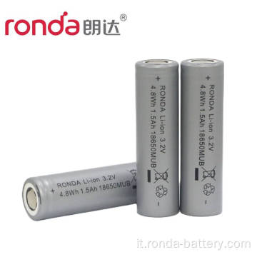 Batteria cilindrica LifePO4 IFR18650-1500MAH 3,2 V 3,2 V